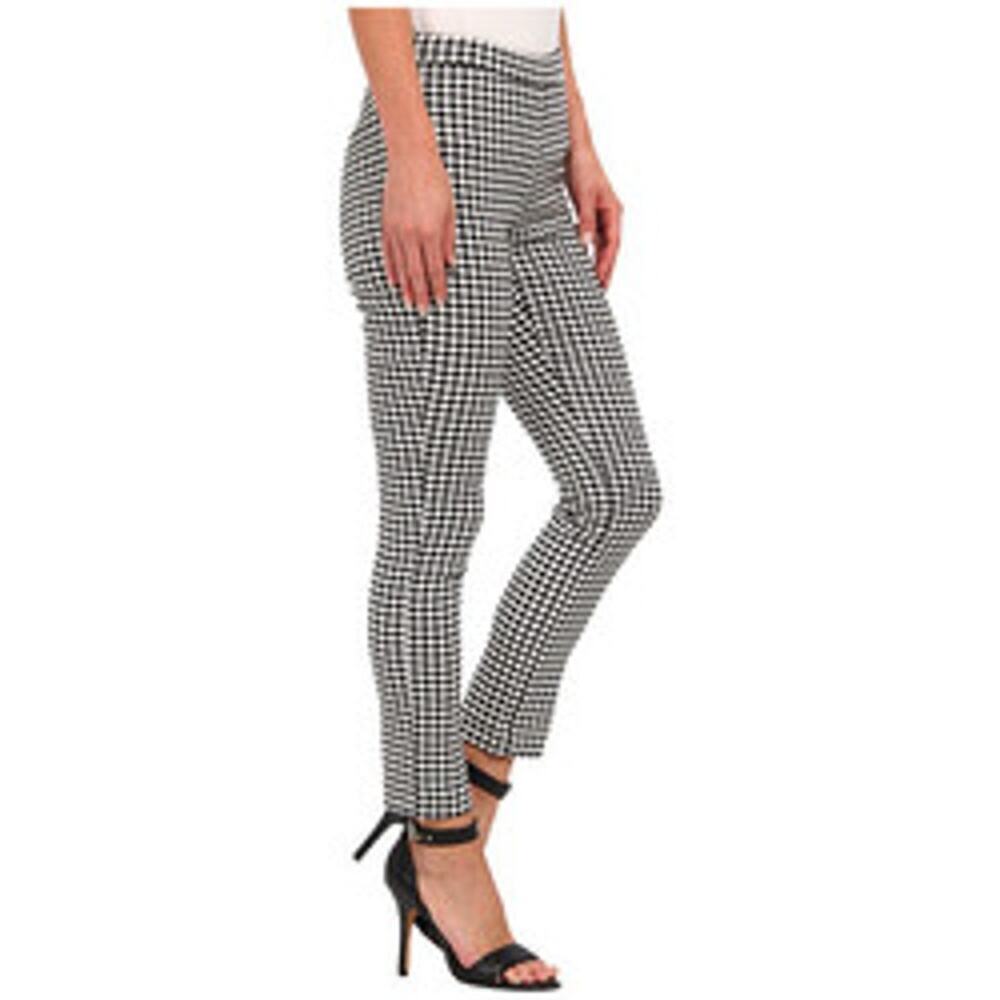 Free People White Black Gingham Pattern Skinny Pants Size 4